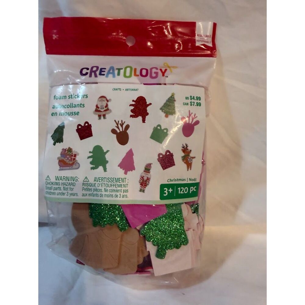 Christmas-themed foam stickers contains 120